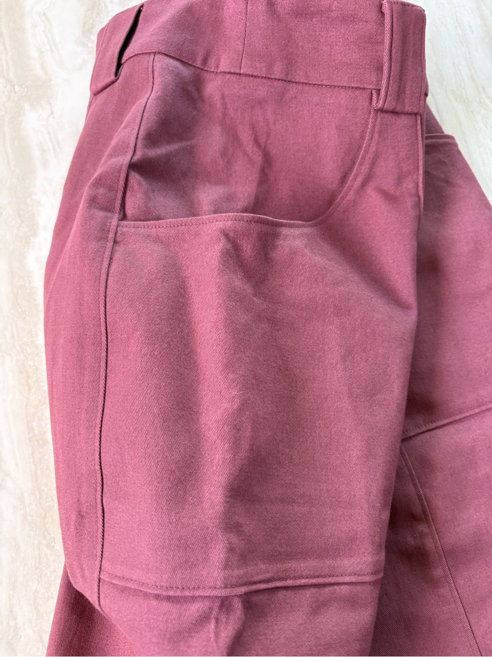 Express Dusty Rose Super High Waisted Cropped Utility Barrel Trouser Pant - Picture 7 of 9